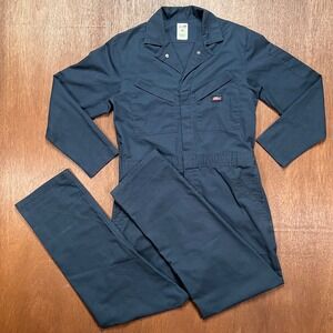 Dickies Navy Blue Long Sleeve Zip Front Workwear Coveralls Size Medium